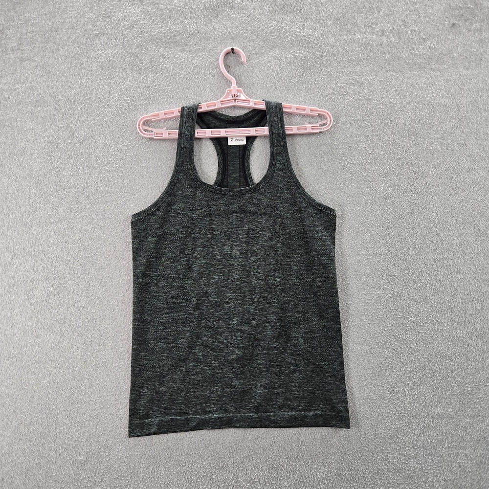 Lululemon Women Tank‎ Top 8 Black Swiftly Tech Logo Scoop Neck Pullover